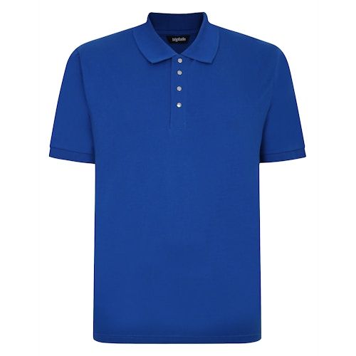 Bigdude – Poloshirt mit Druckknopfverschluss, Königsblau, große Größen